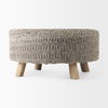 Bina  Dark Gray 4 Legged Wool Stool thumbnail 4