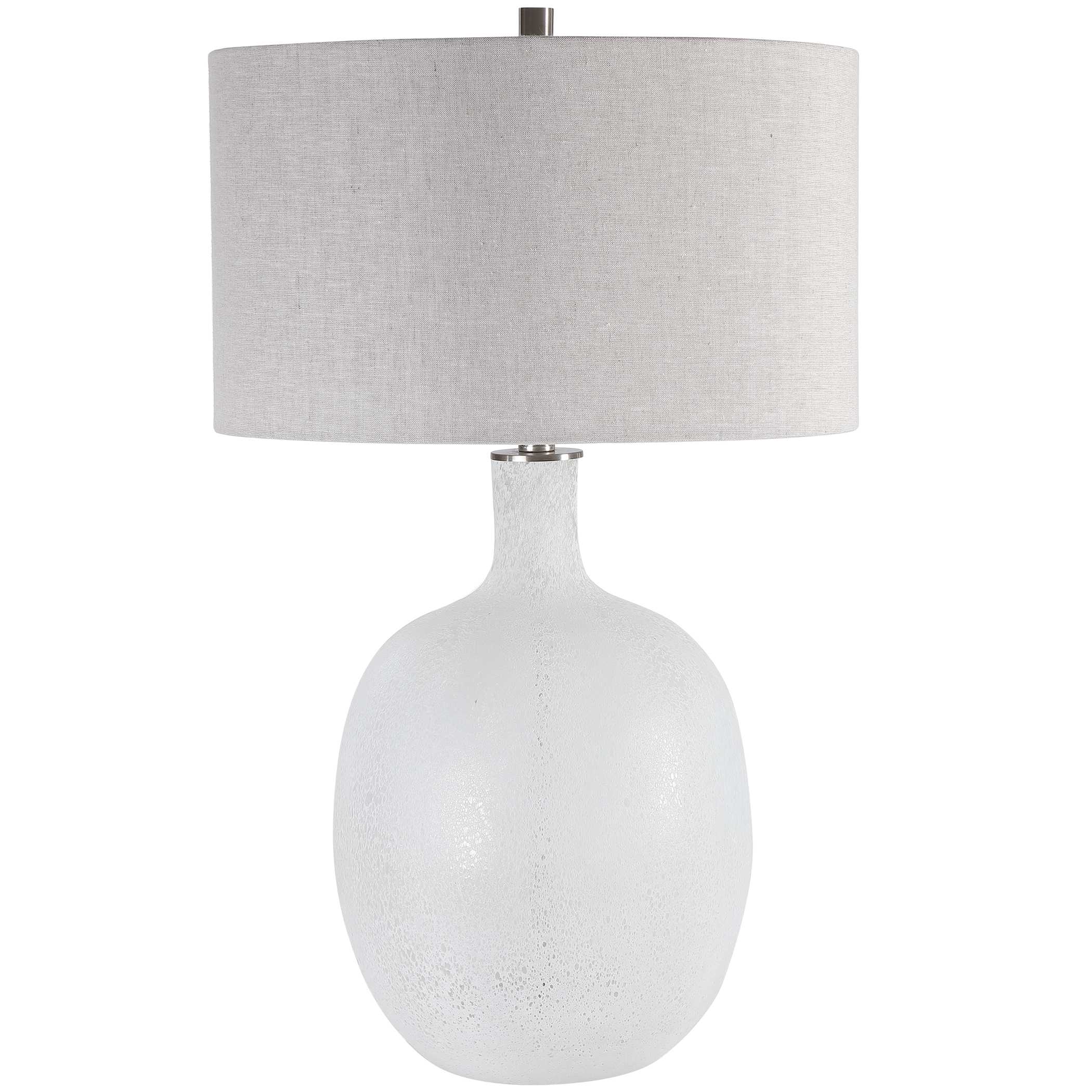 Whiteout Mottled Glass Table Lamp, by Uttermost, 18" width x 29.75" height x 18" depth View 5