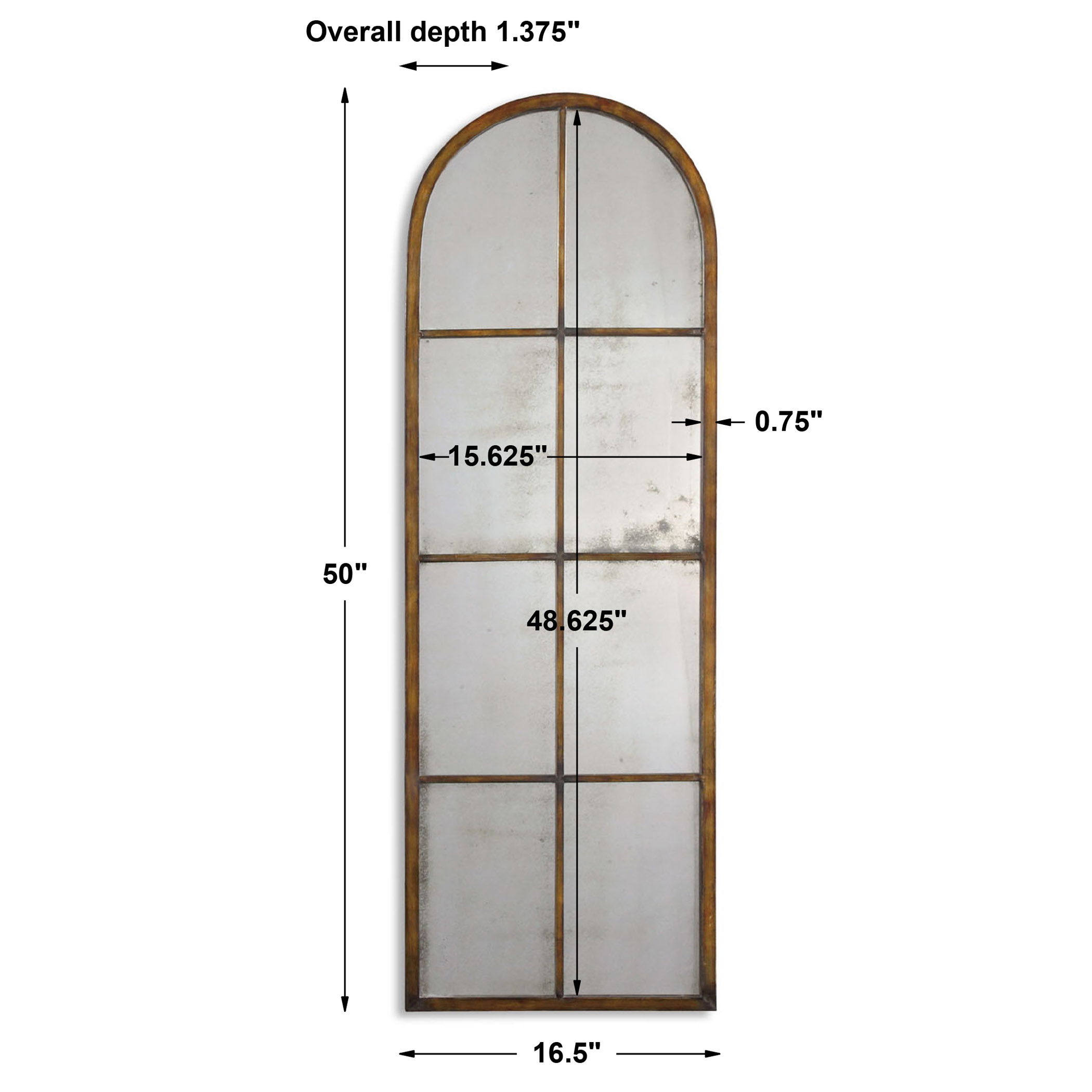 Amiel Arched Brown Mirror large image 