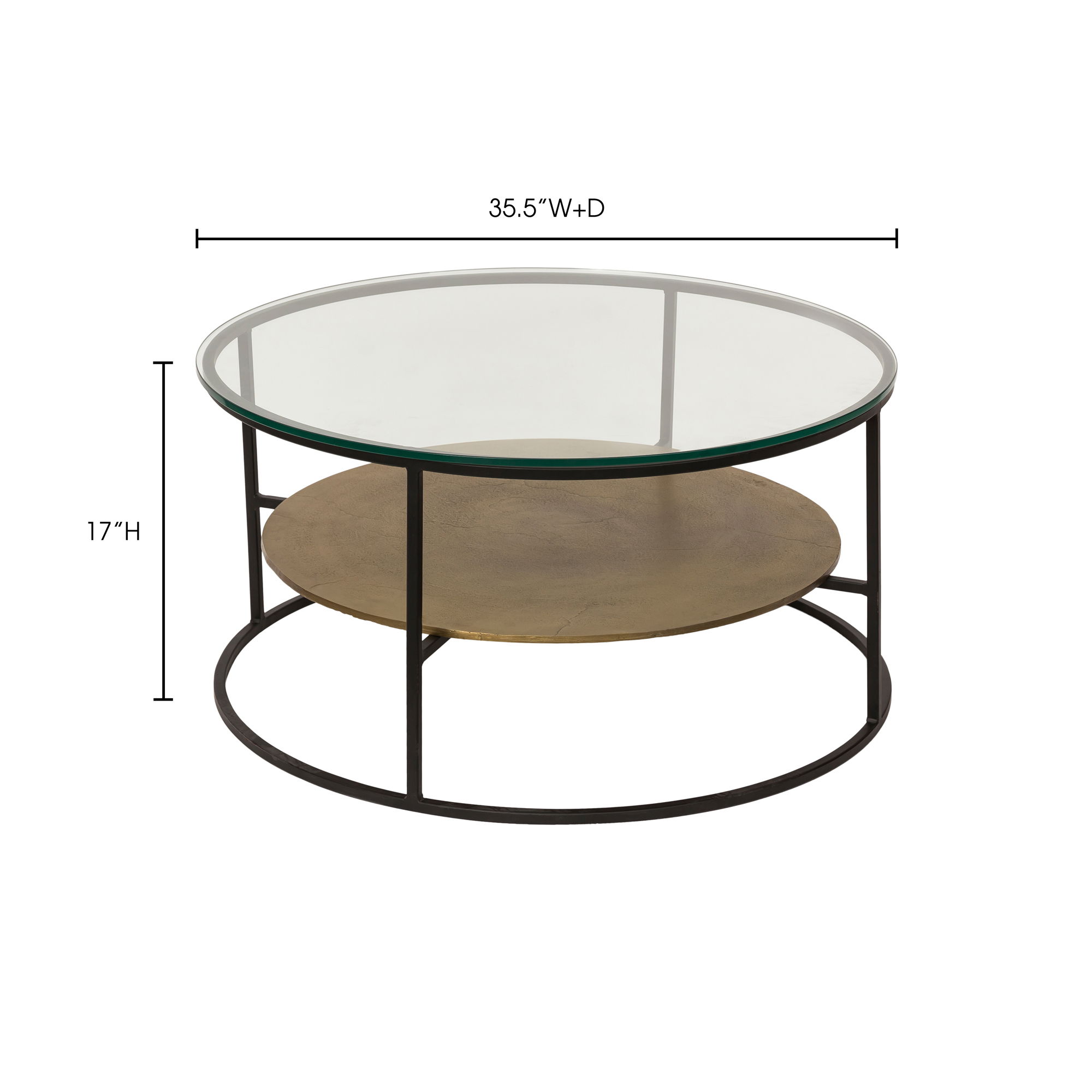Callie Coffee Table Antique Brass large image 