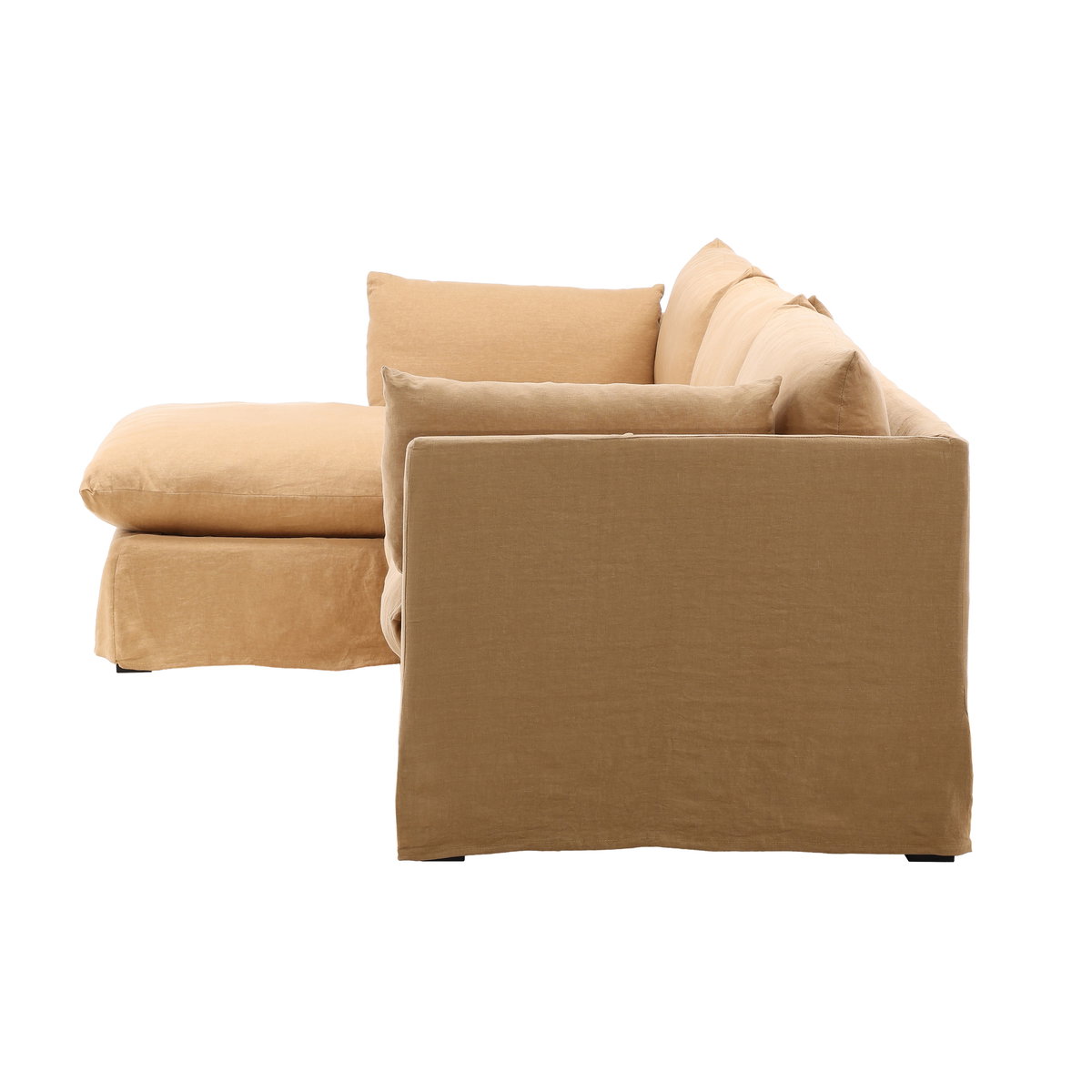 Otis 2 Piece Chaise Sectional Frame LAF, Sofas & Sectional by Dovetail, 123.25" width x 28.25" height x 63" depth View 2
