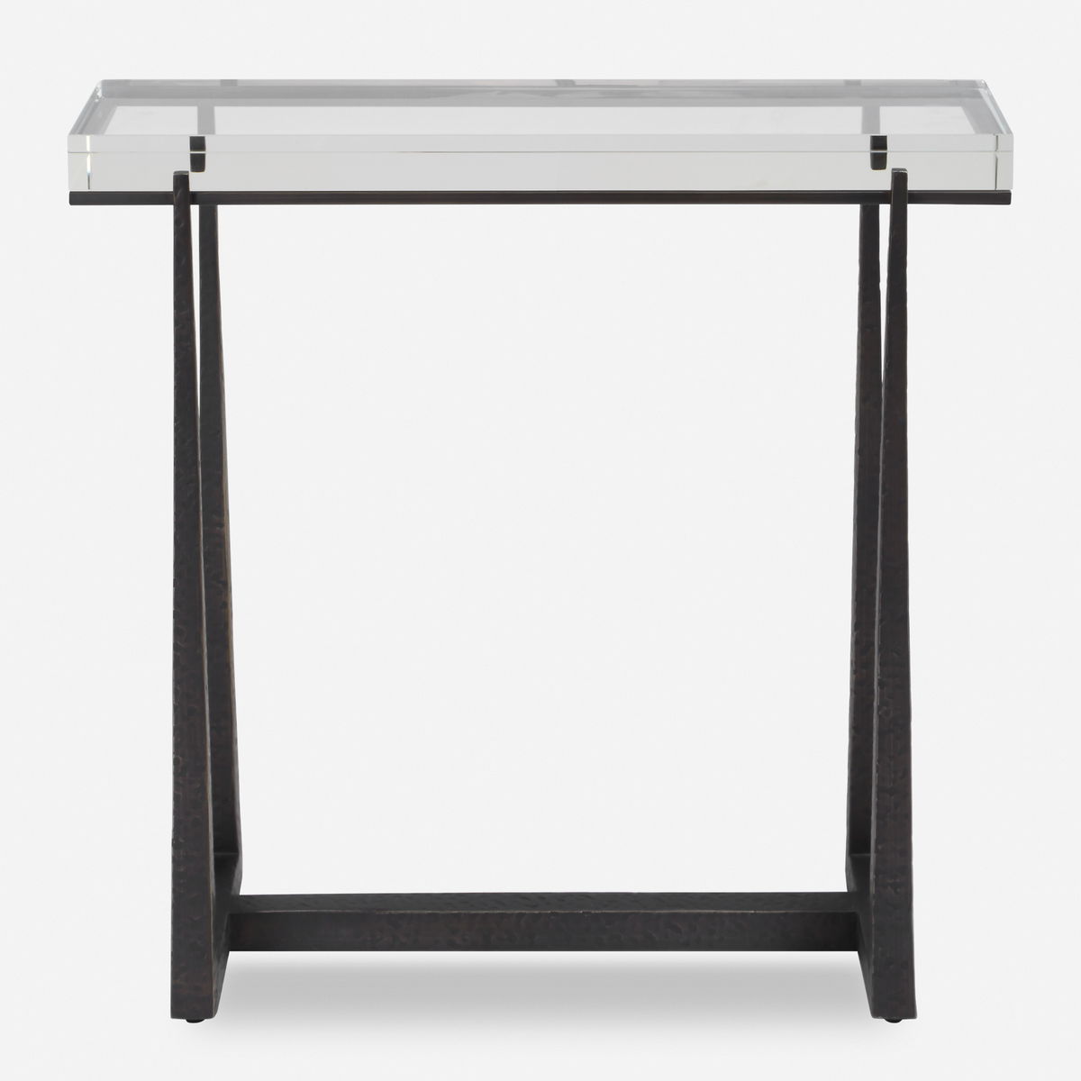 Midas Bronze Accent Table, Side & End Table by Uttermost, 24" width x 24" height x 8.67" depth View 1