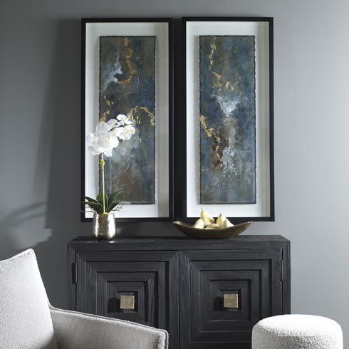 Glimmering Agate Abstract Prints, S/2