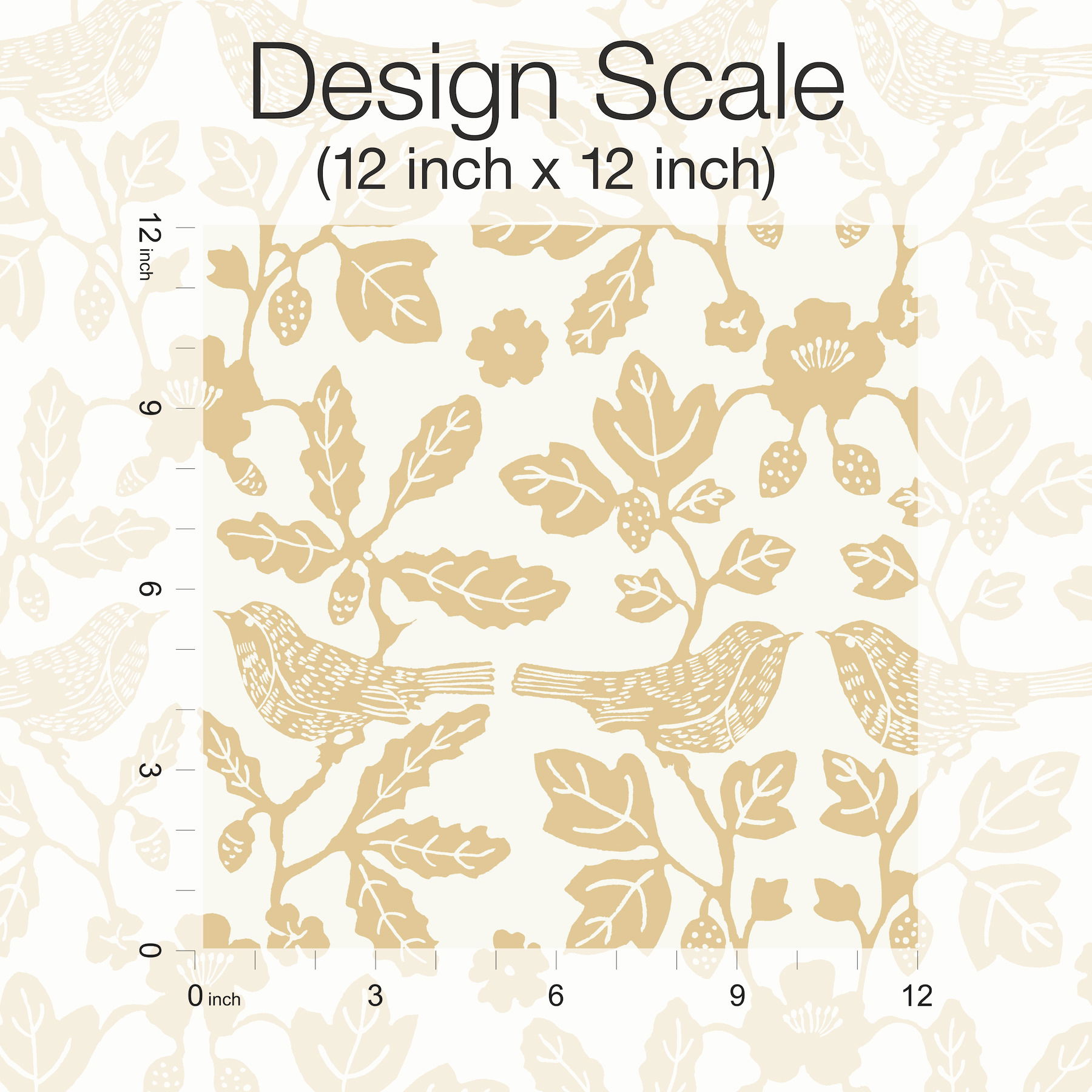 Sparrow & Oak Ochre Yellow Peel & Stick Wallpaper large image 