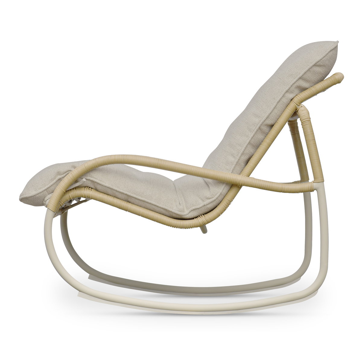 Lyra Outdoor Rocking Chair Beige, Outdoor Chair by Moe's Home, 2'2.77" width x 2'10" height x 3'2" depth View 4