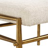 Karleen Plush White Small Brass Bench, Benche by Uttermost, 25.75" width x 21" height x 15" depth thumbnail 6