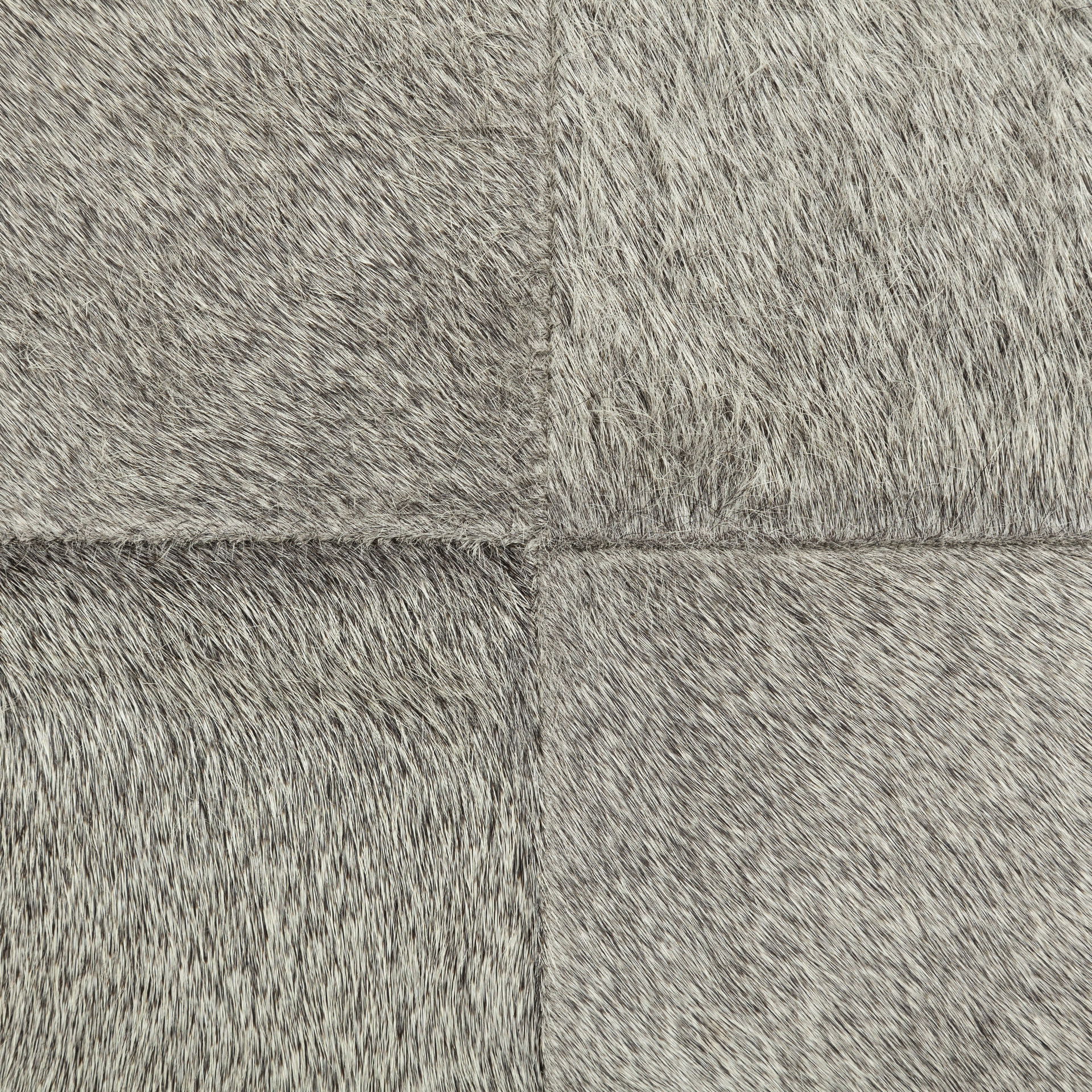 Zahavi I 20' Grey-toned hair-on-hide ottoman, by Mercana, 20" length x 20" width x 20" height View 11