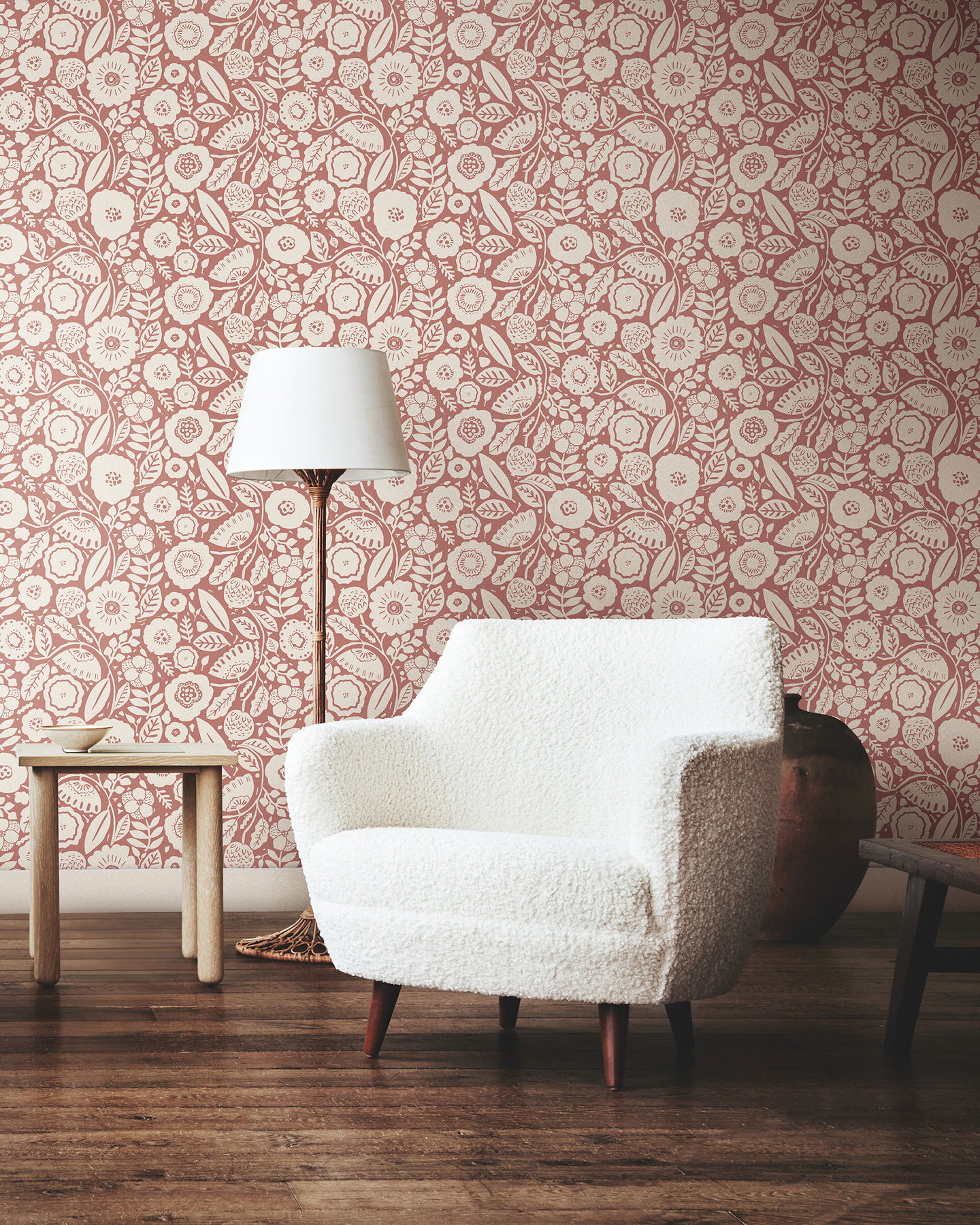 Camille Blossom Vintage Rose Wallpaper large image 
