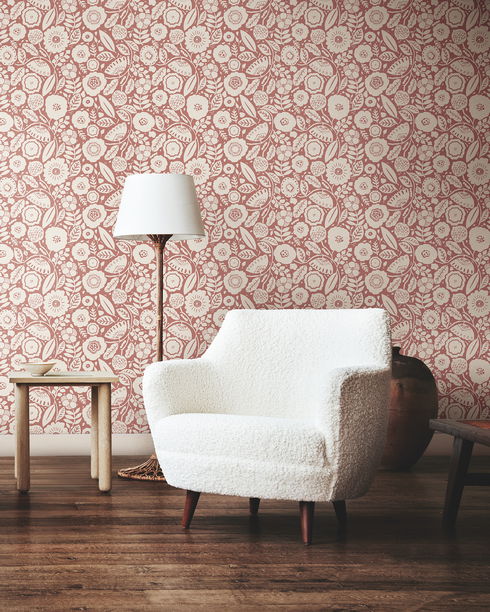 Camille Blossom Vintage Rose Wallpaper