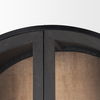 Sloan 42W x 80H Black Wood with Black Metal Frame Arched Cabinet, Cabinets & Sideboard by Mercana, 42" length x 18.5" width x 80" height thumbnail 12