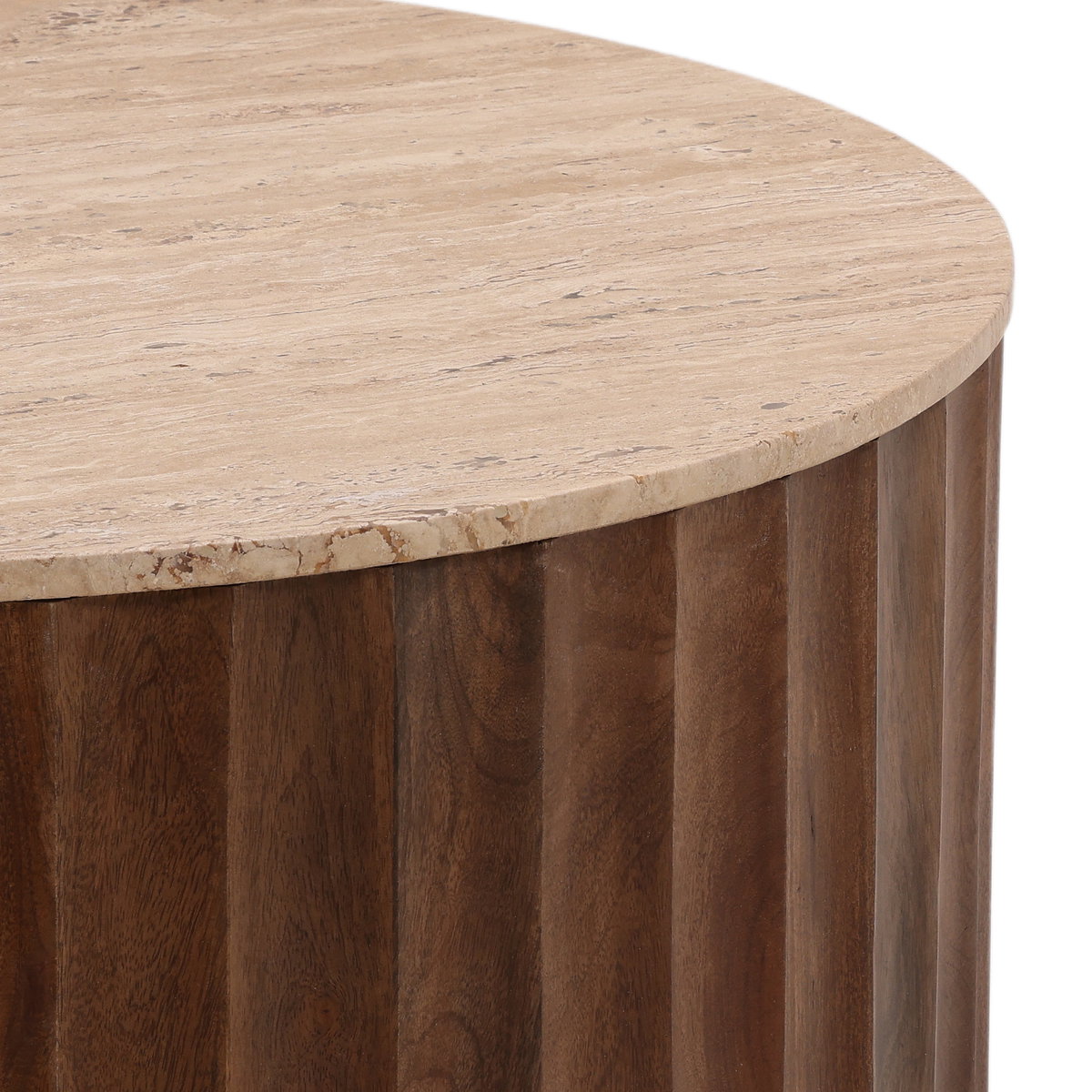 Milburn Coffee Table Brown, by Dovetail, 35.5" width x 16" height x 35" diameter x 35.5" depth View 4