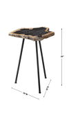 Mircea Petrified Wood Accent Table, Furniture by Uttermost, 16" width x 20" height x 16" depth thumbnail 3