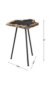 Mircea Petrified Wood Accent Table, Side & End Table by Uttermost, 16" width x 20" height x 16" depth thumbnail 3