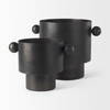 Juno 6.5H Medium Black Iron Vase, by Mercana, 8.5" length x 6" width x 6.5" height thumbnail 11