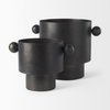 Juno 6.5H Medium Black Iron Vase, by Mercana, 8.5" length x 6" width x 6.5" height thumbnail 11