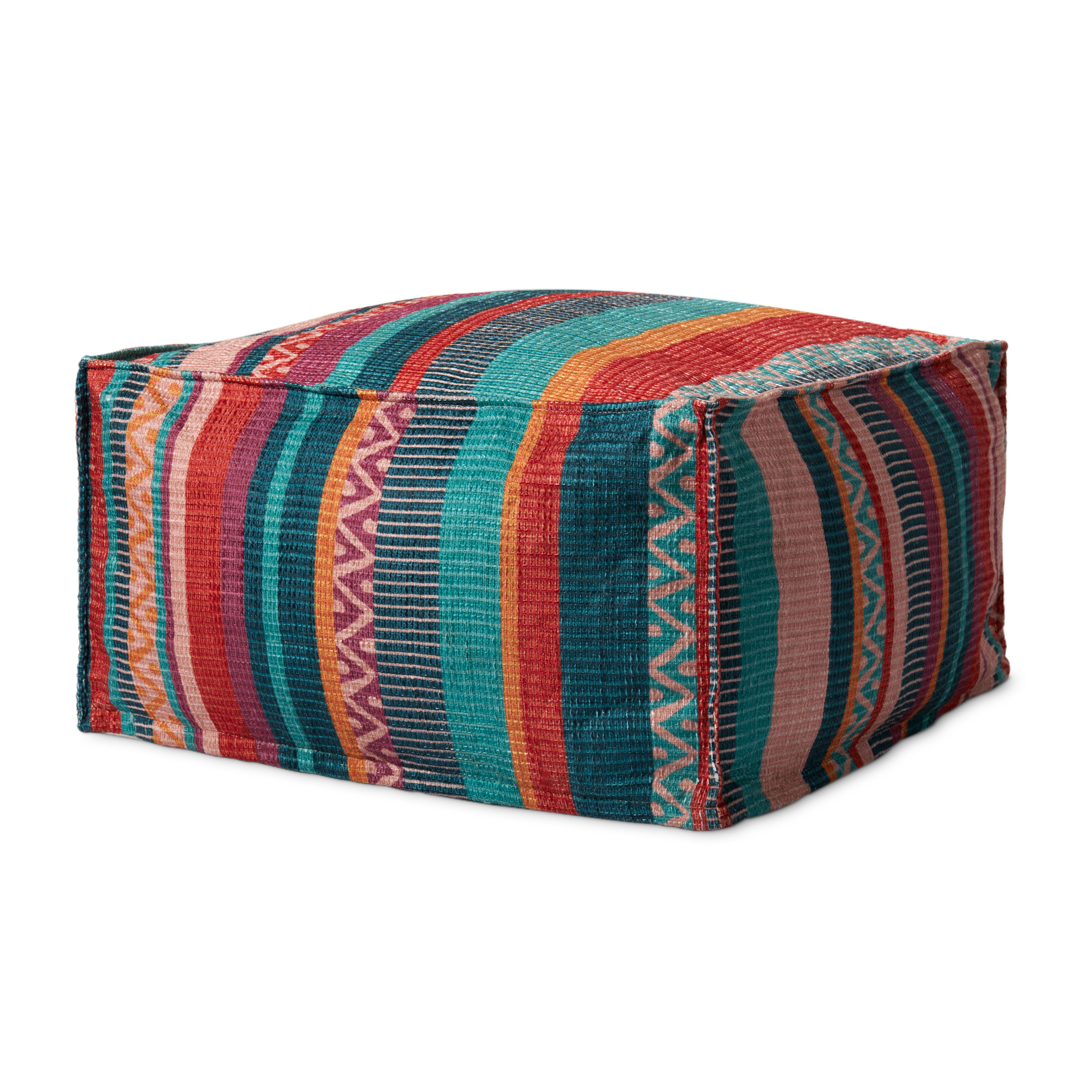 Loloi Poufs, Ottoman, 24" width x 13" height x 24" depth