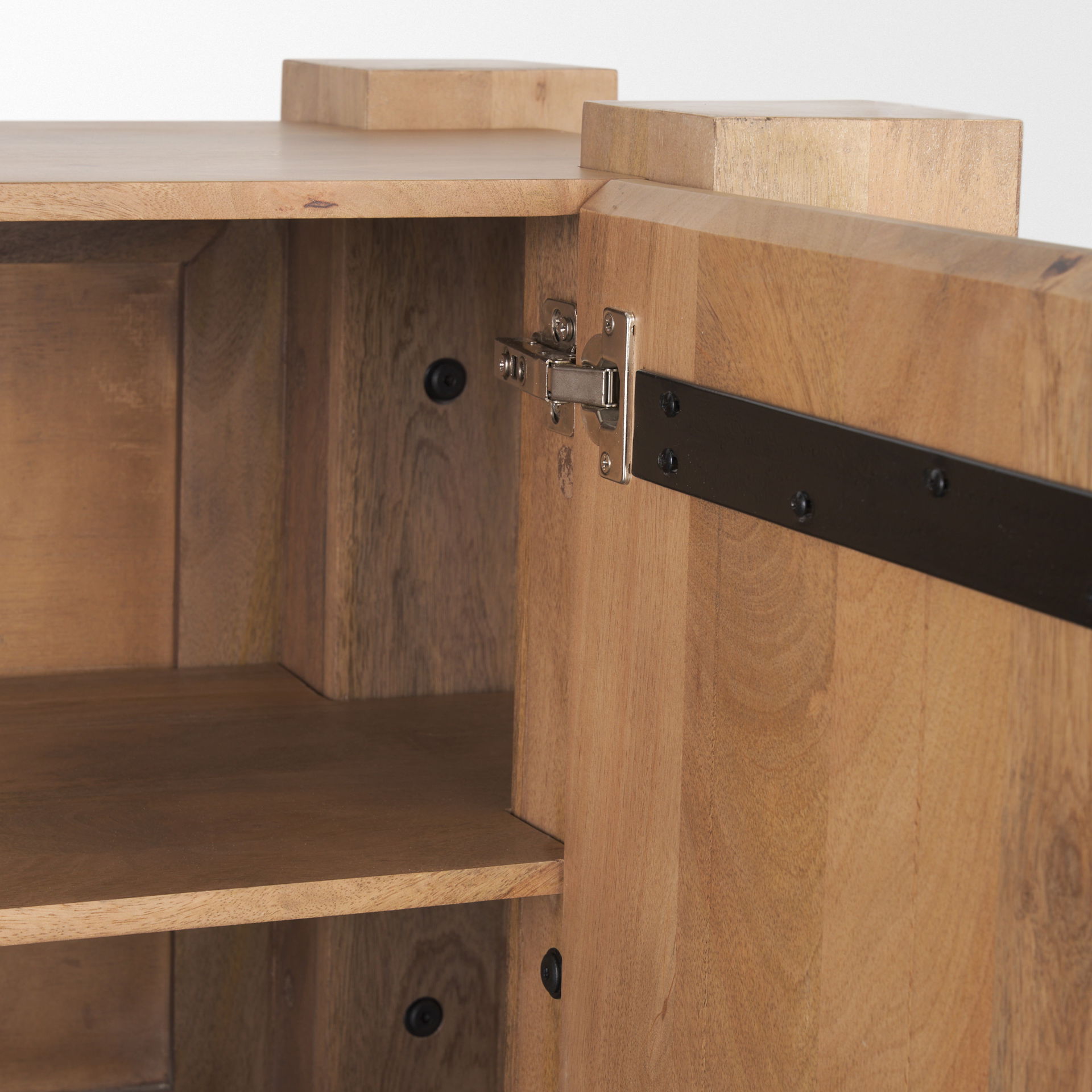 Beth Light Brown Wood with 3 Doors Sideboard large image 