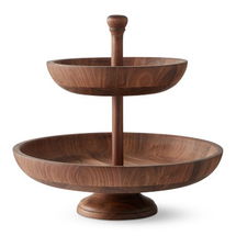 Online Designer Kitchen Walnut Tiered Fruit Bowl