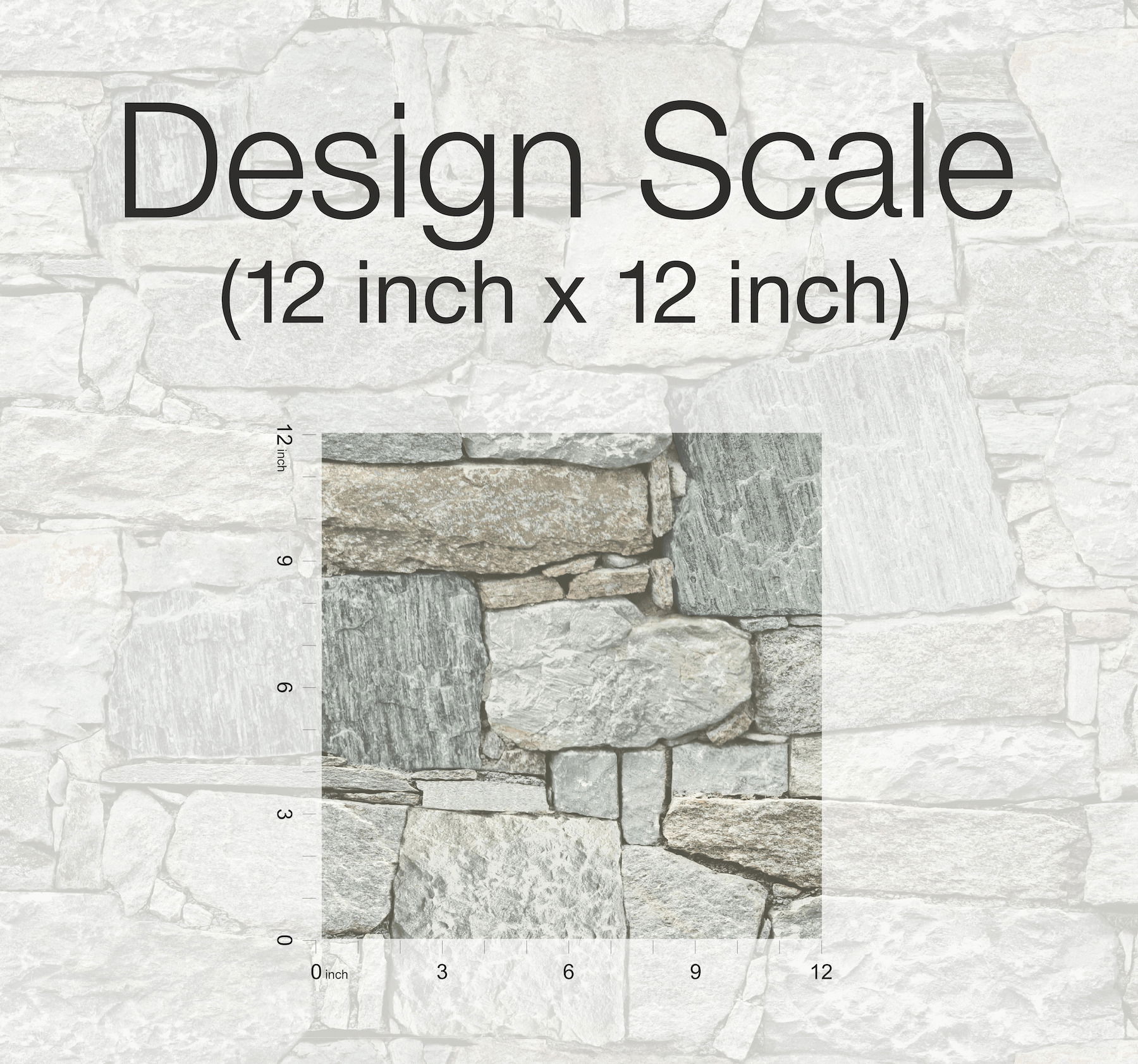 Chateau Stone Grey & Beige Peel & Stick Wallpaper large image 