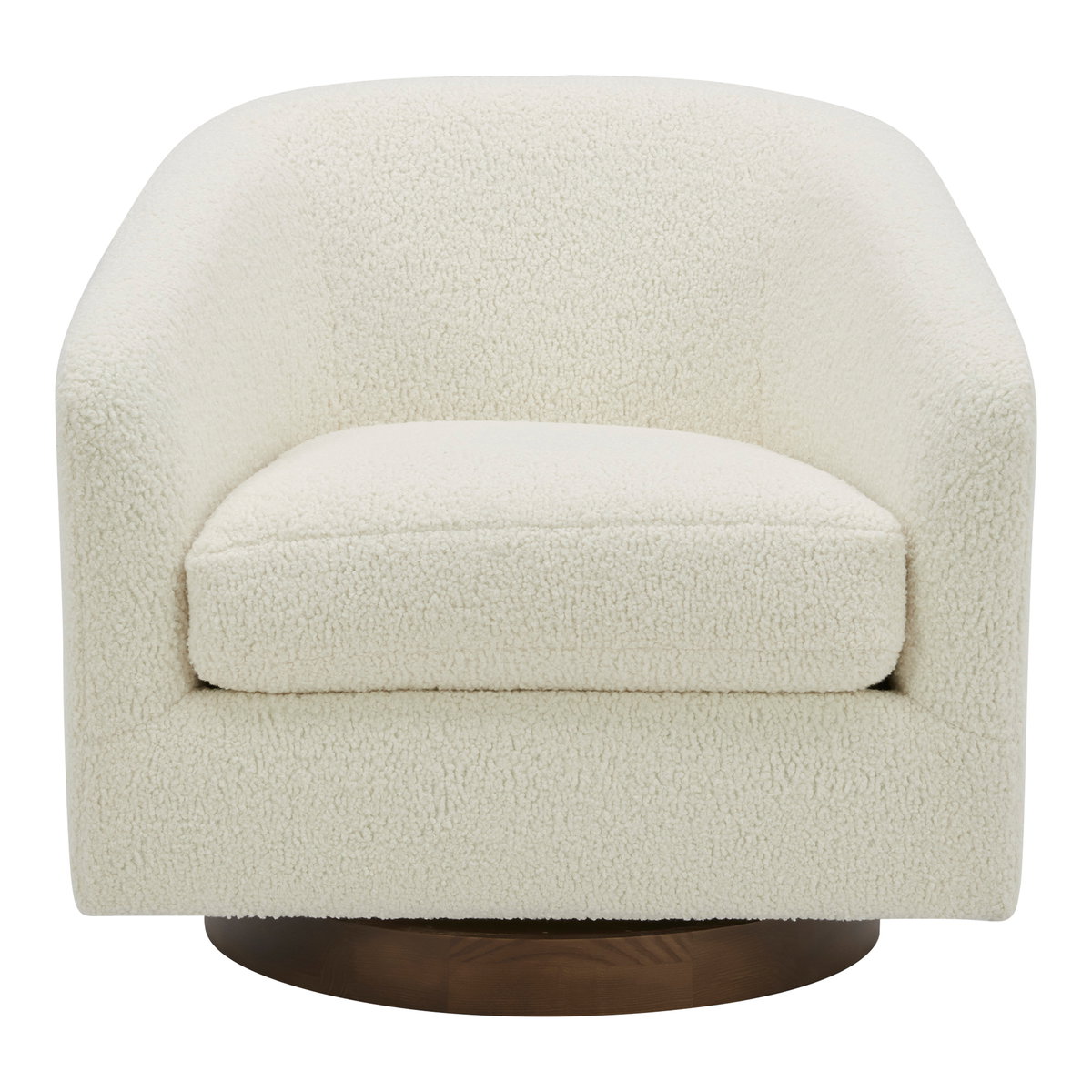 Oscy Swivel Chair Faux Shearling White, Accent Chair by Moe's Home, 31" width x 28" height x 31" depth View 1