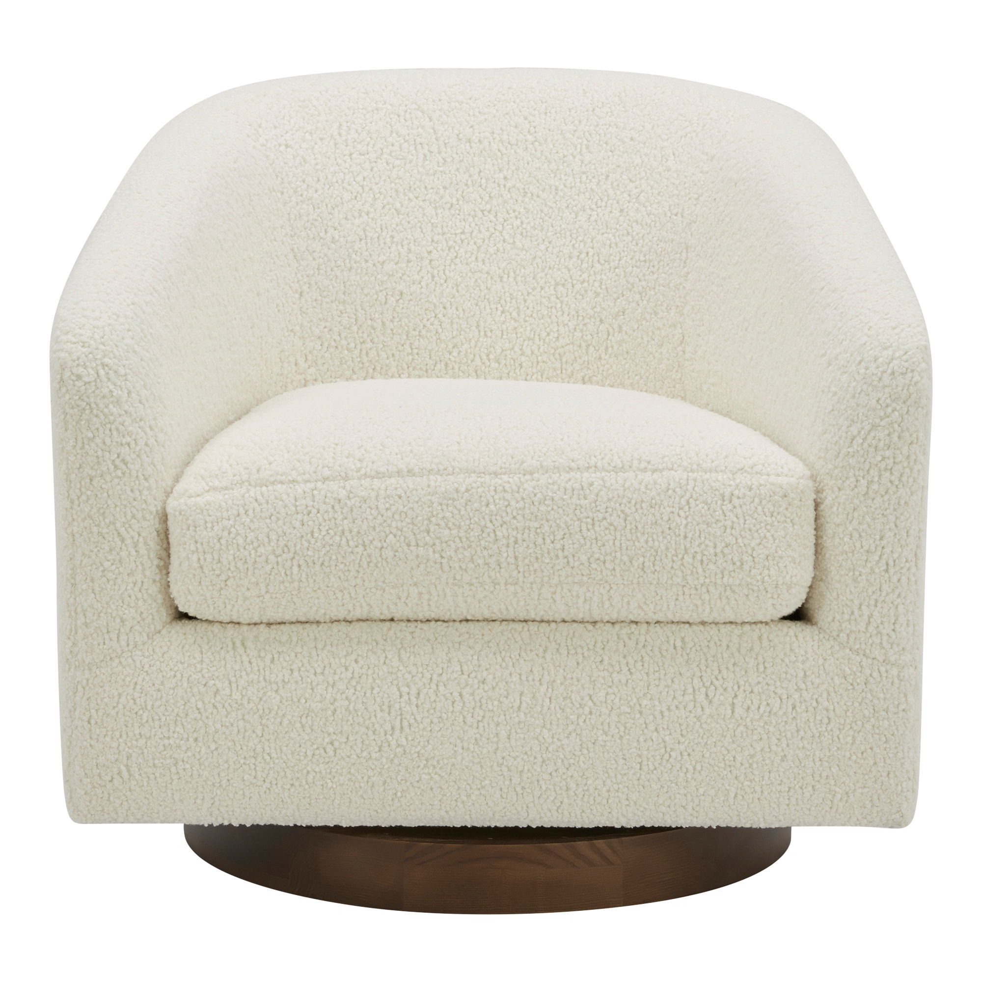 Oscy Swivel Chair Vegan Shearling White, Accent Chair by Moe's Home, 31" width x 28" height x 31" depth View 1