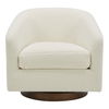 Oscy Swivel Chair Vegan Shearling White, Accent Chair by Moe's Home, 31" width x 28" height x 31" depth thumbnail 1