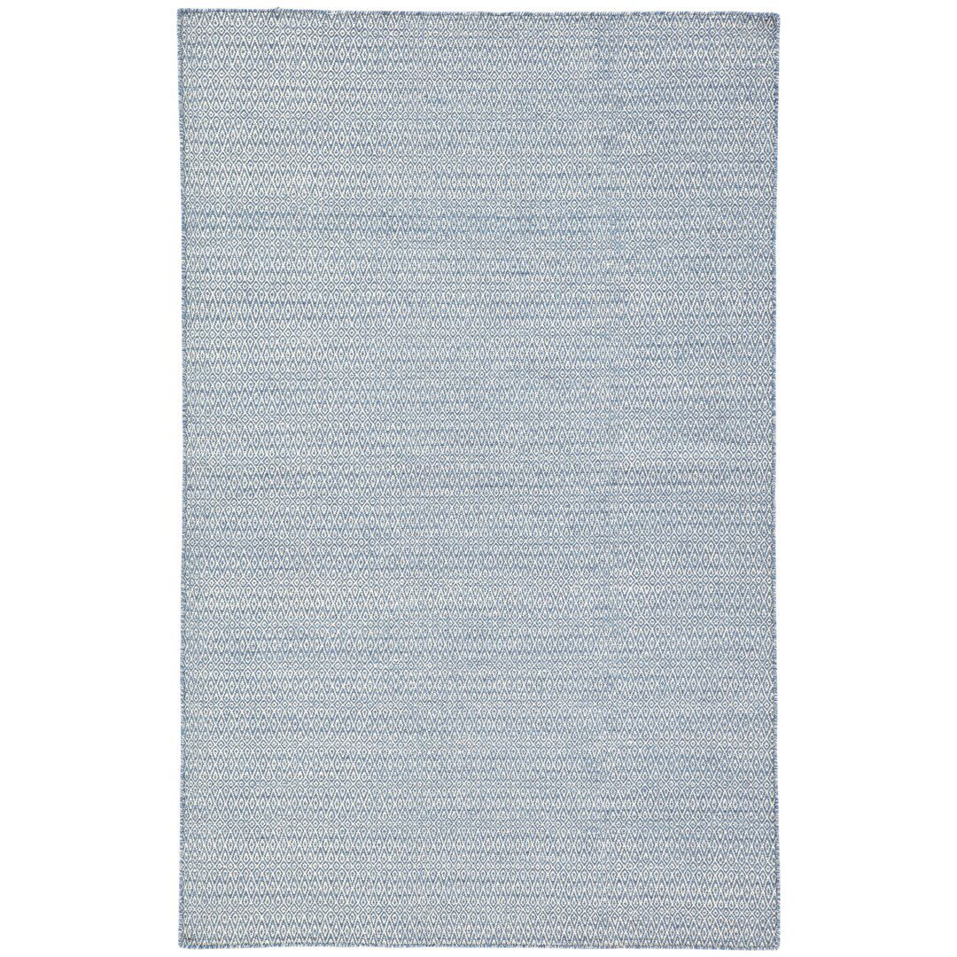 Hampshire Geometric Hand-Woven Wool Blue/Ivory Area Rug large image 