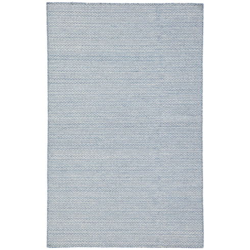 Hampshire Geometric Hand-Woven Wool Blue/Ivory Area Rug