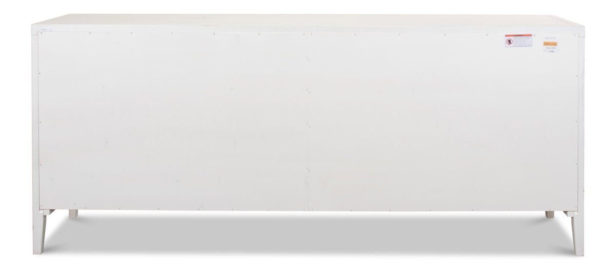 Blanco 4 Door Buffet  Cortina White, by Sarreid, 1'6" length x 6'8" width x 2'10" height View 3