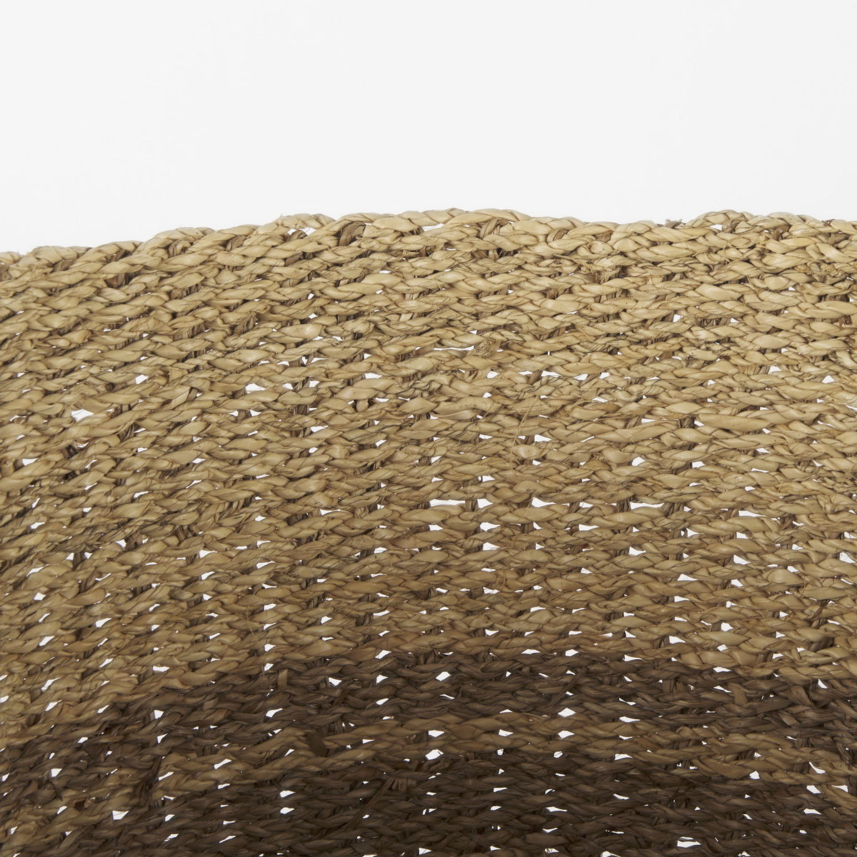 Vance  Light Brown Palm Leaf and Seagrass Round Basket with Handles, Bins & Basket by Mercana, 17.72" length x 17.72" width x 11.81" height View 5