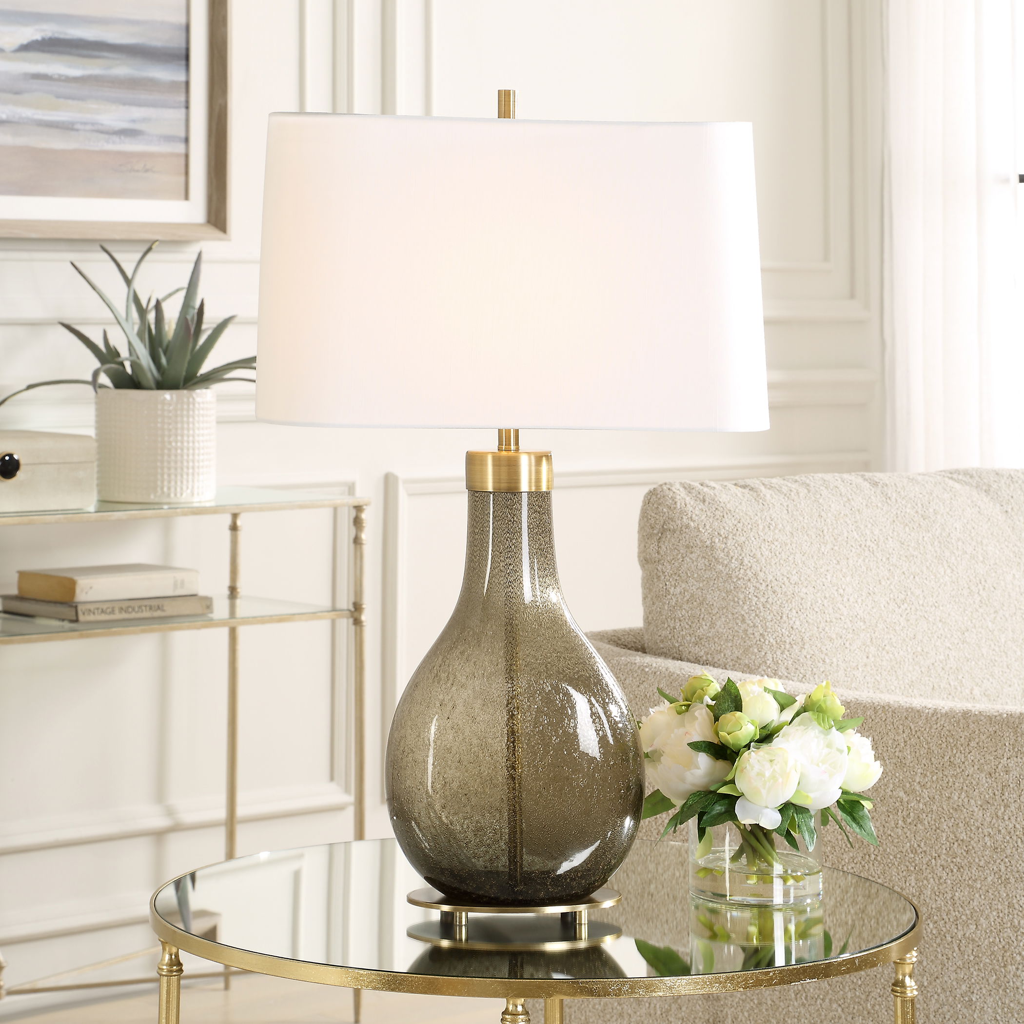 Shyla Dark Glass Table Lamp large image 