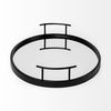 Ansel 20L x 14W Black Metal Mirrored Bottom Oval Serving Tray thumbnail 6