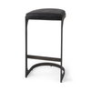 Tyson Backless 31in Seat Bar Stool | Black Leather with Black Metal, Counter & Bar Stool by Mercana, 17.25" length x 17.5" width x 31.25" height thumbnail 1