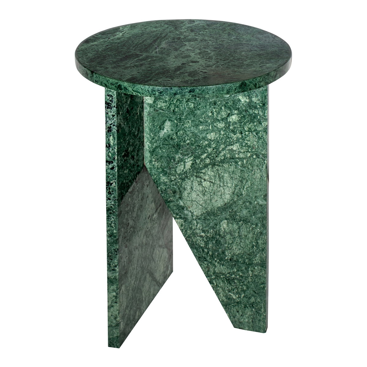 Grace Accent Table Green Marble, Side & End Table by Moe's Home, 14" width x 20" height x 14" depth View 3