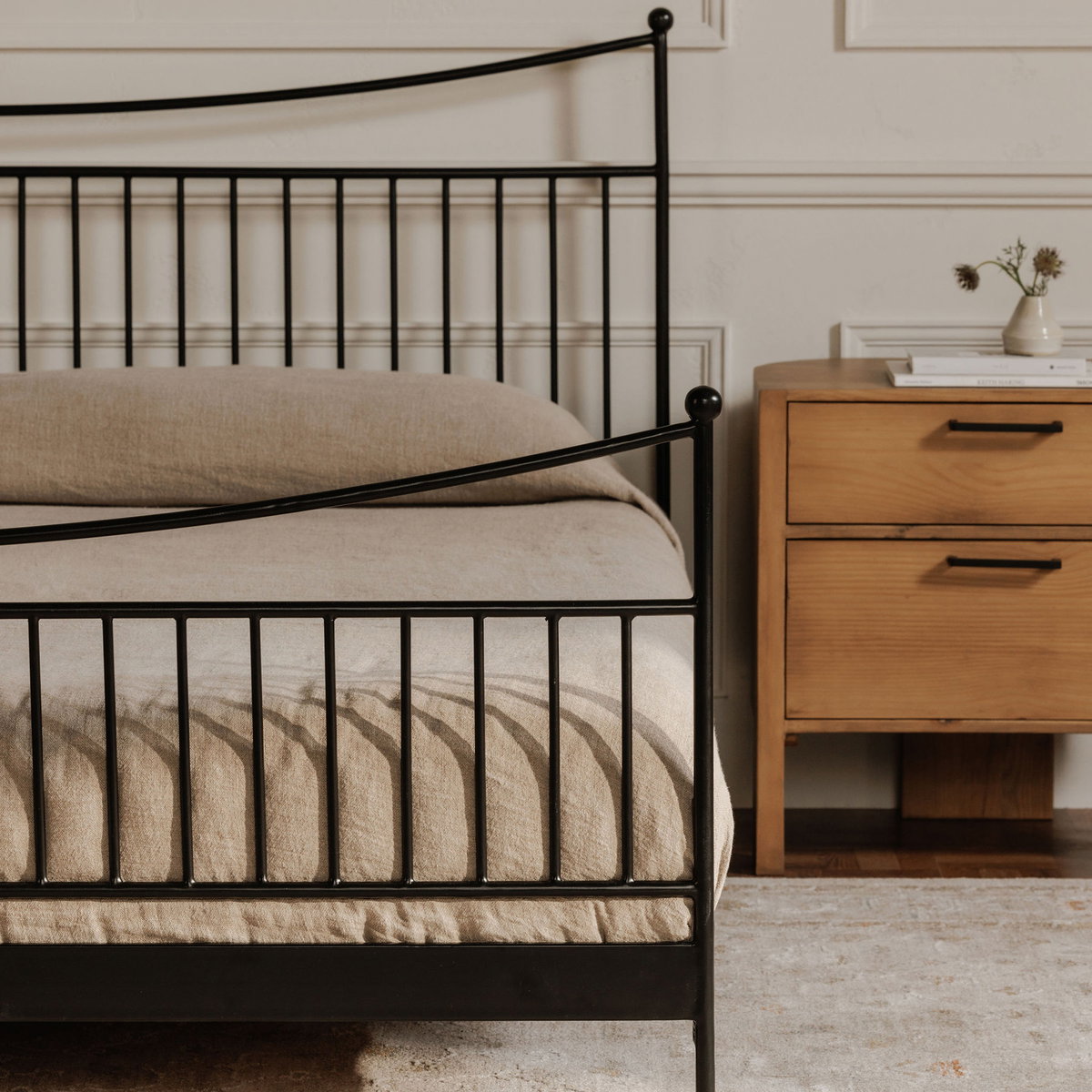 Monet King Bed Black, by Moe's Home, 78.5" width x 42" height x 83.35" depth View 8