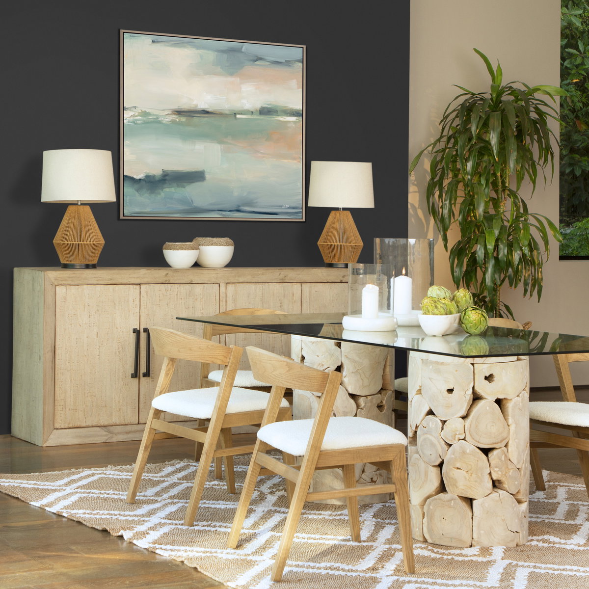 Sonya Sideboard Light Grey Wash, Sideboards & Buffet by Dovetail, 84" width x 36" height x 18" depth View 7