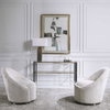 Crue White Swivel Chair, Accent Chair by Uttermost, 29" width x 32" height x 31" depth thumbnail 5