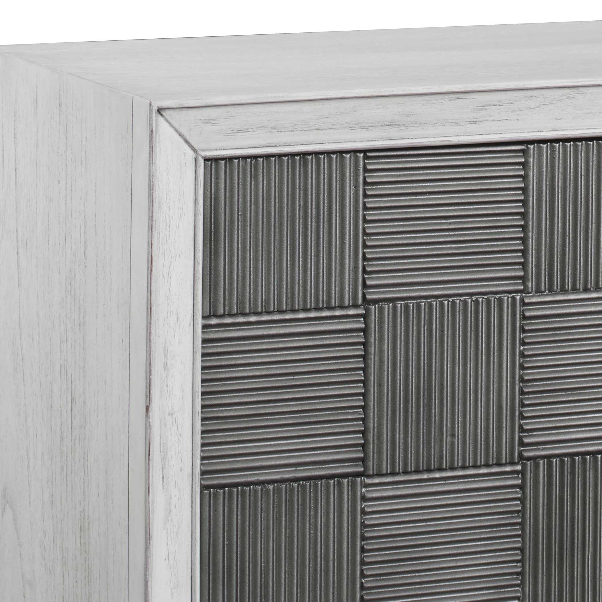 Checkerboard 4 Door Gray Cabinet Checkerboard 4 Door Gray Cabinet large image