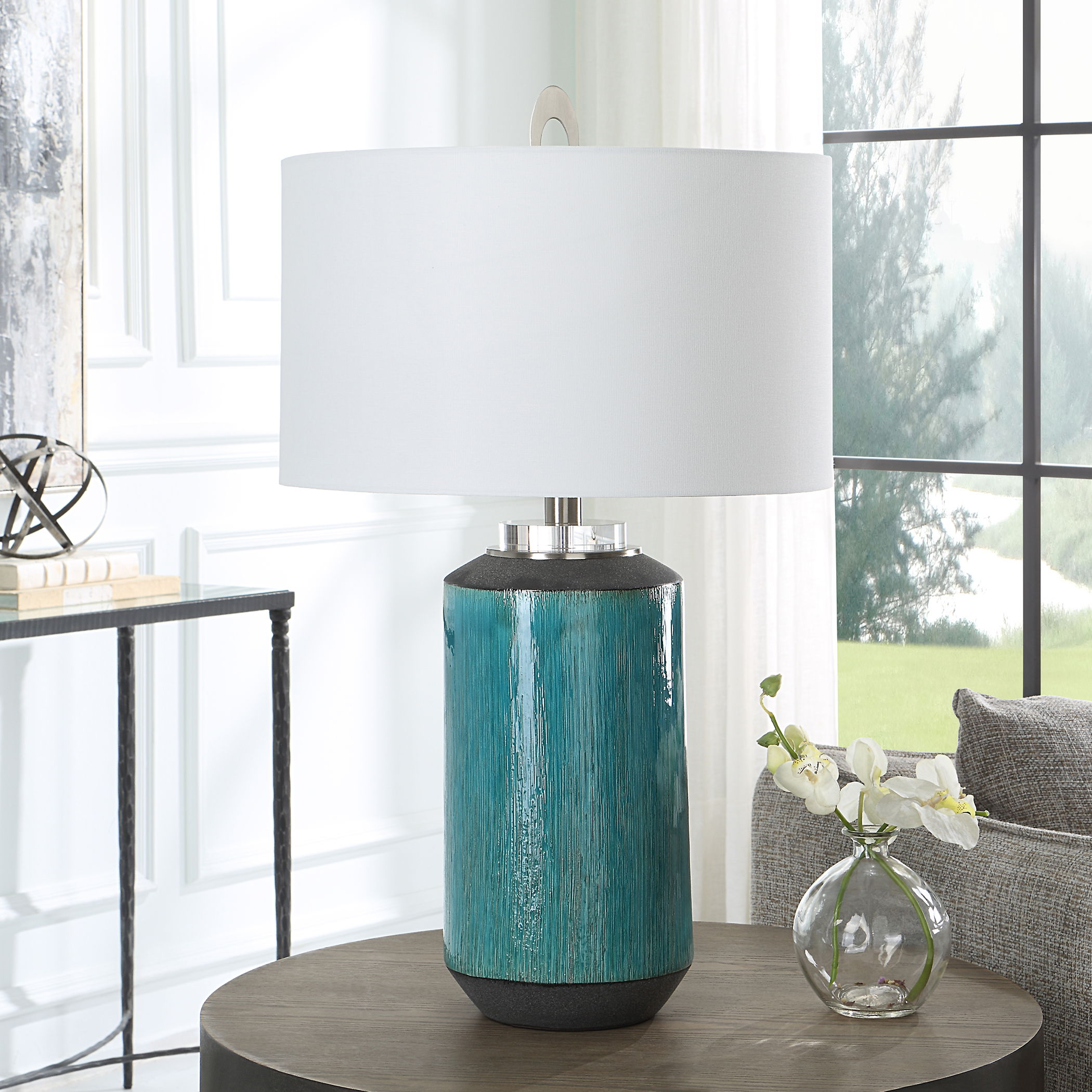 Maui Aqua Blue Table Lamp large image 