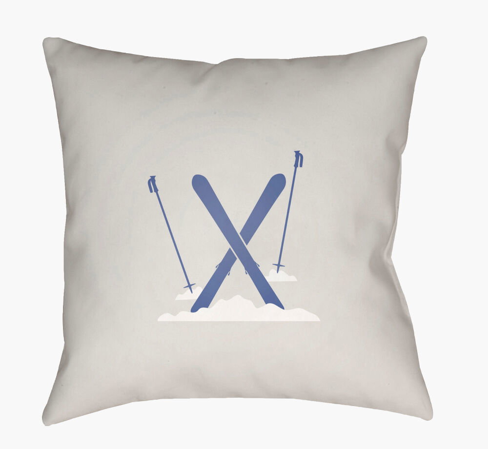 Ski Accent Pillow, Decorative Pillow by Surya, 18" length x 18" width