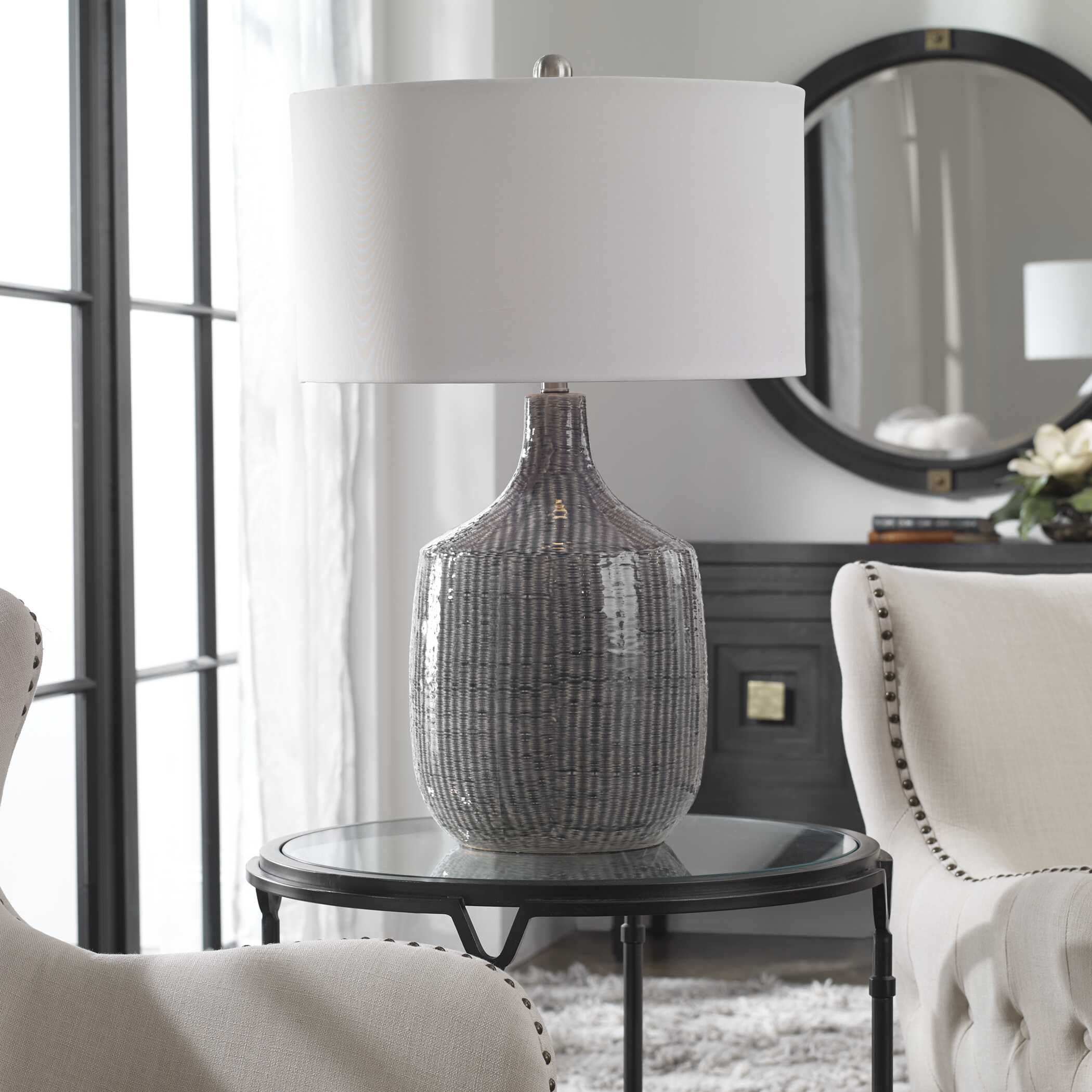 Felipe Distressed Gray Table Lamp large image 