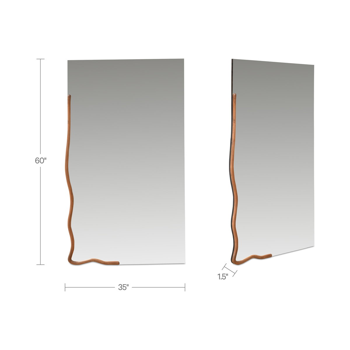 Leni Large Mirror Brown, by Moe's Home, 35" width x 60" height x 1.5" depth View 5