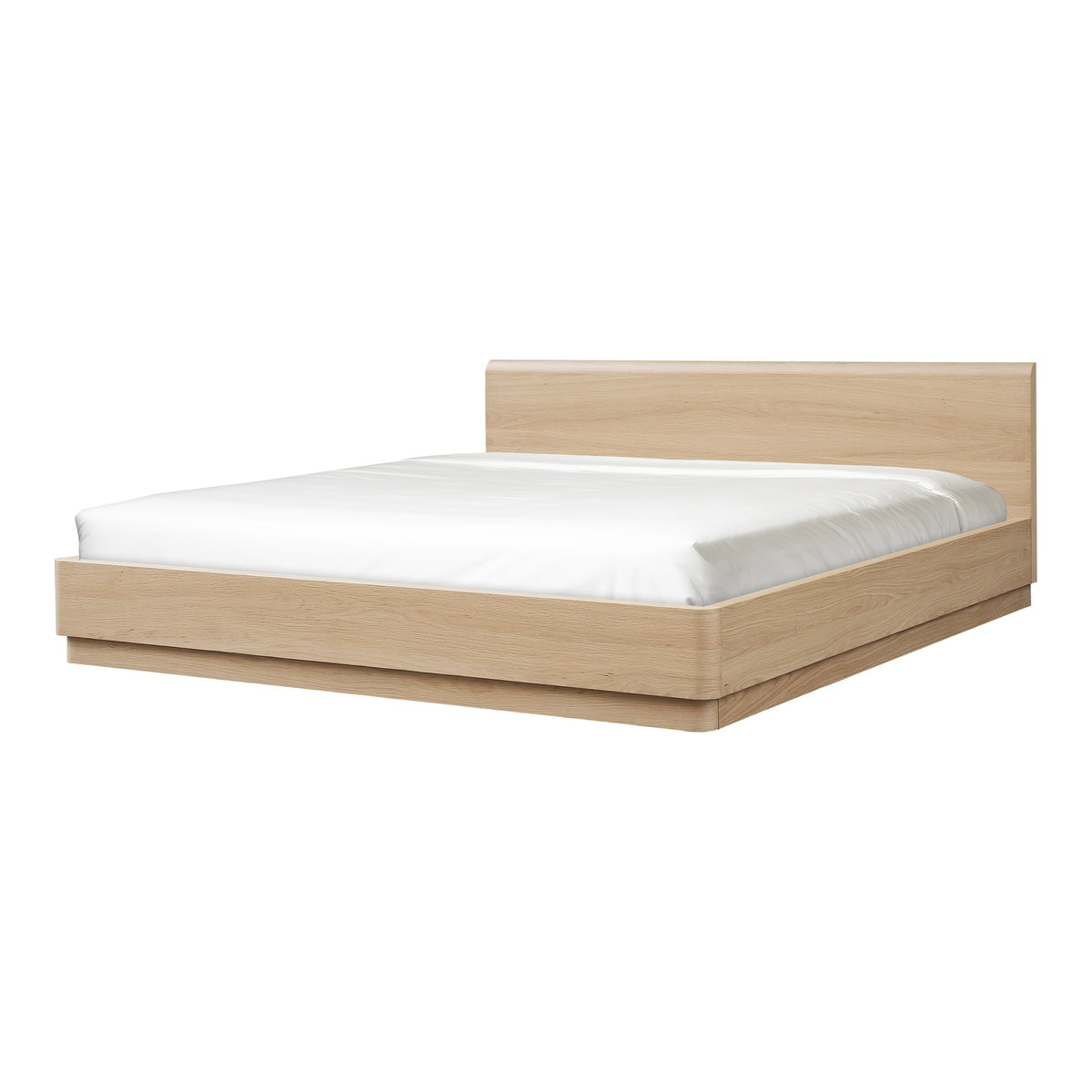 Round Off Queen Bed Light Oak Brown, by Moe's Home, 64" width x 30" height x 84" depth View 8