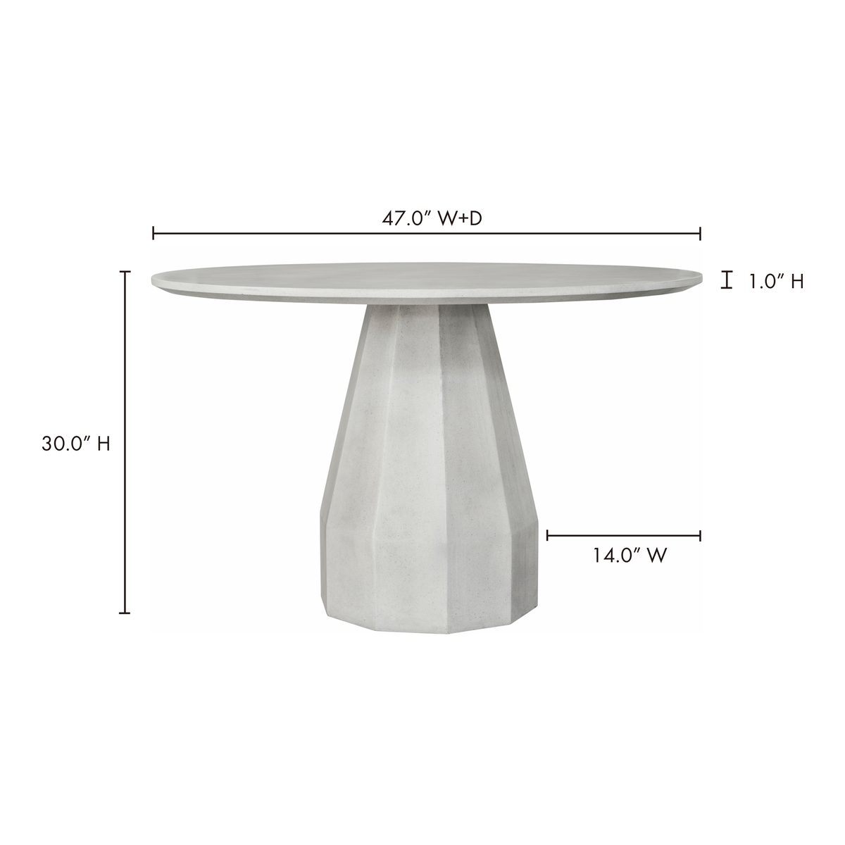Templo Outdoor Dining Table Antique White, Outdoor Table by Moe's Home, 3'11.2" width x 2'5.9" height x 3'11.2" depth View 8