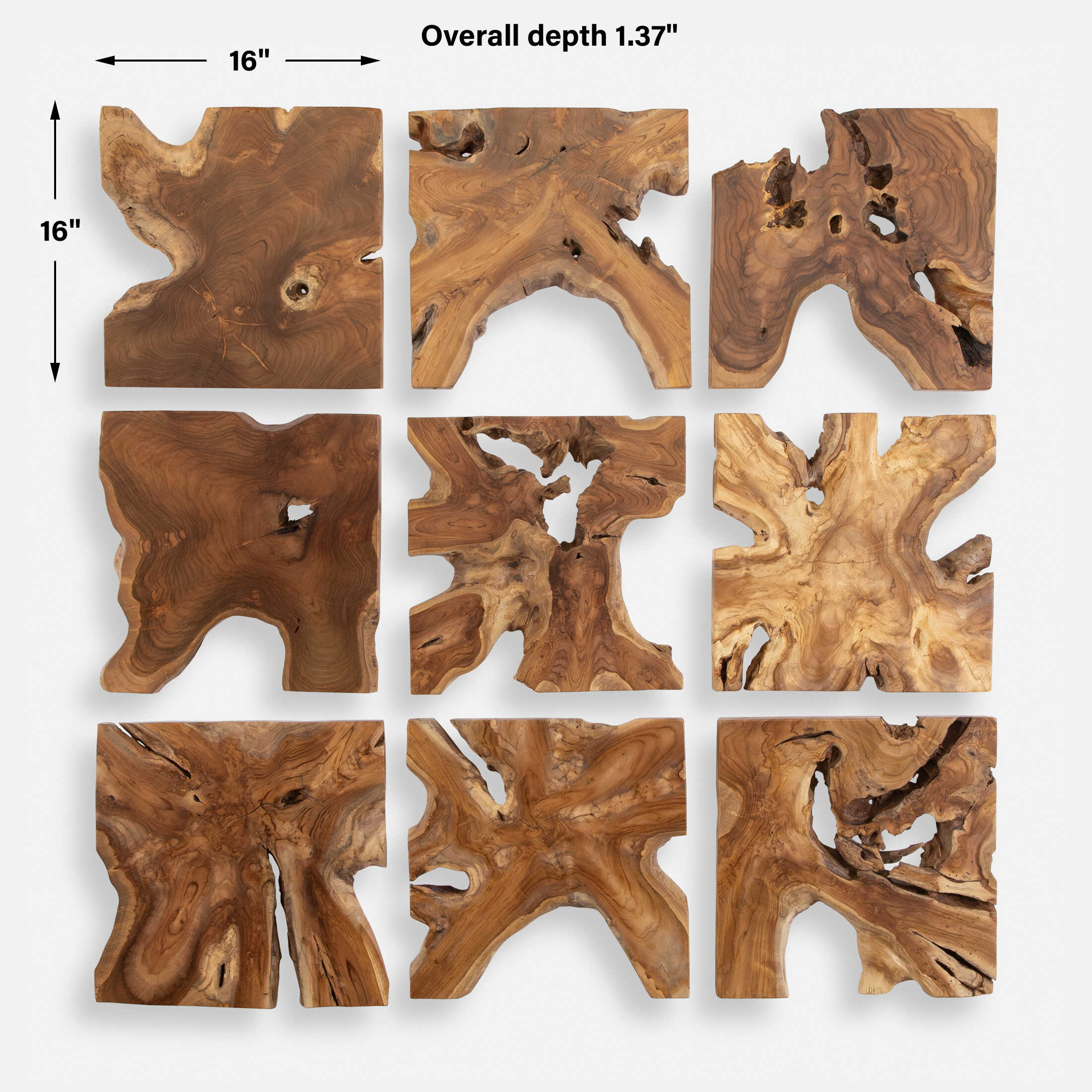 Talia Wood Wall Decor Set/9 large image 