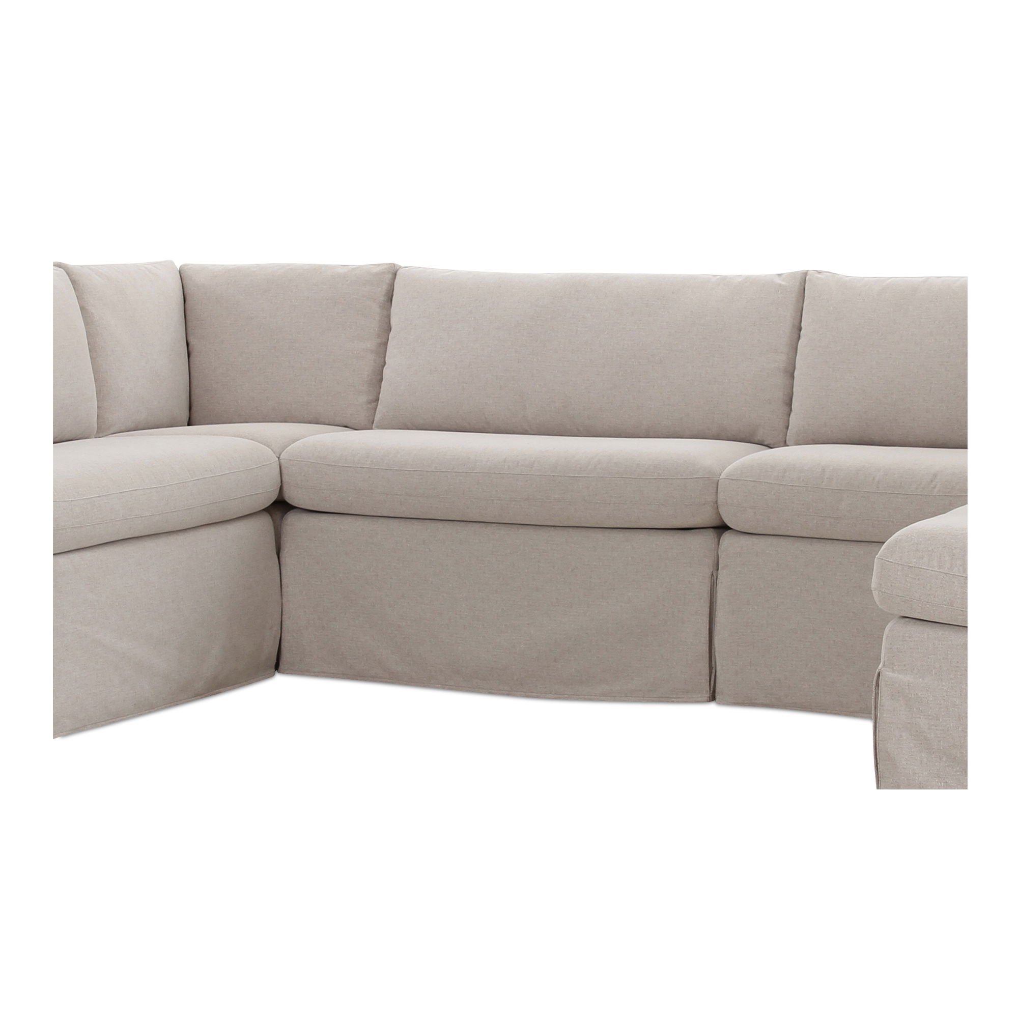 Fable Slipcover Dining Banquette U-shape Beige 121in large image 