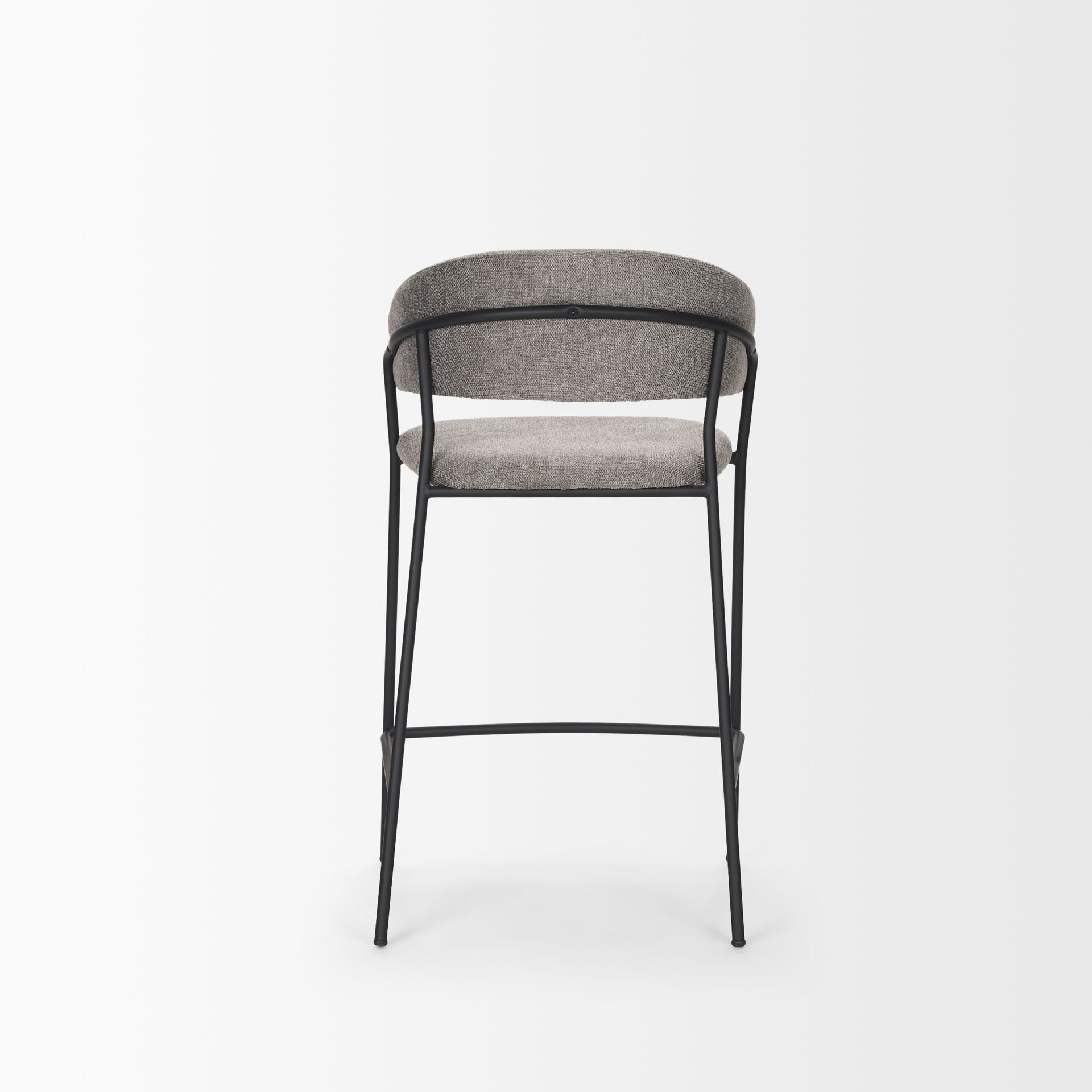 Carolyn Counter Stool with Gray Fabric & Matte Black Metal large image 