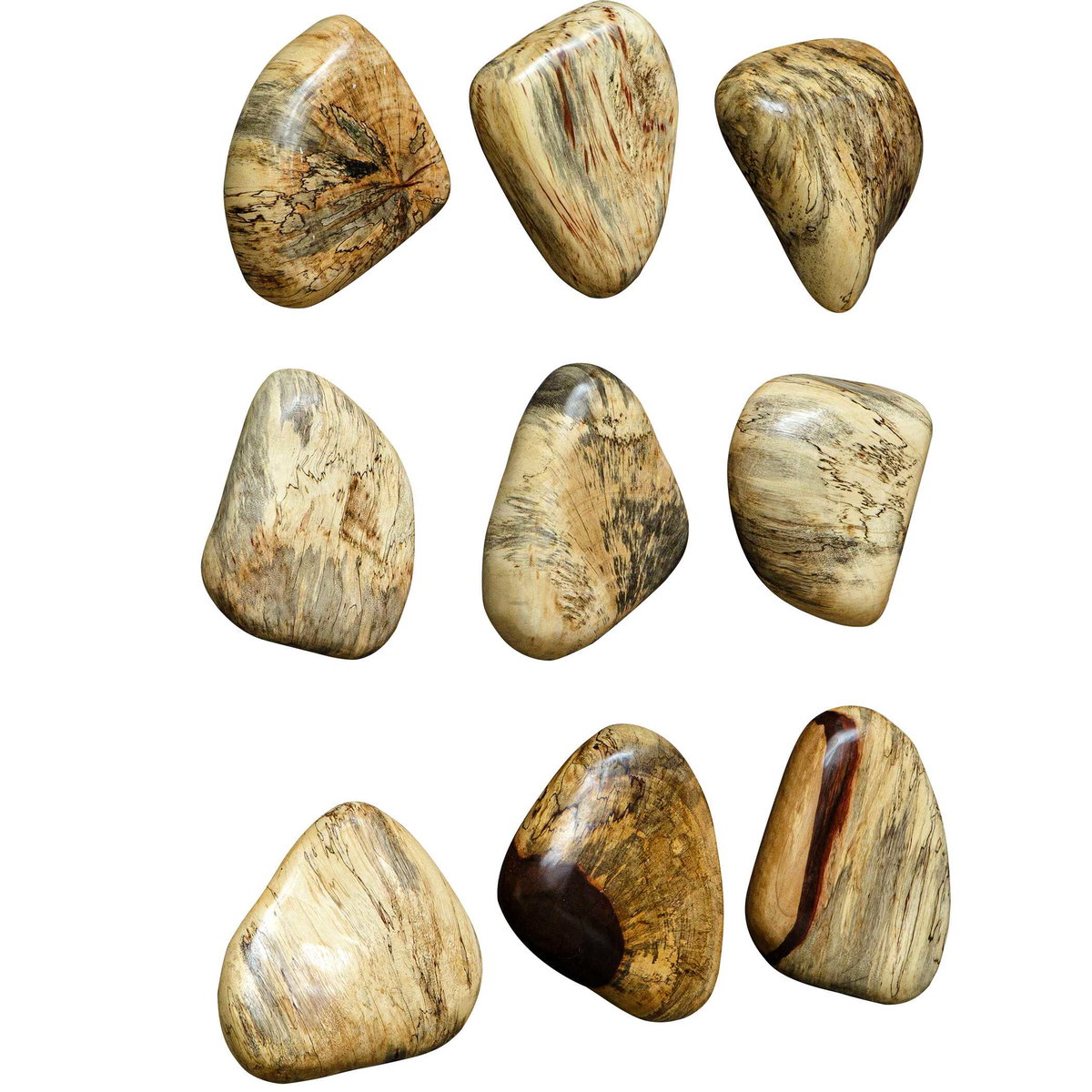 Pebbles Blonde Wood Wall Décor Set/9, Sculptural Wall Art by Uttermost, 6" width x 5" height x 2" depth View 5