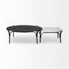 Etienne 36' Round White Marble Top Black Metal Base Coffee Table thumbnail 10