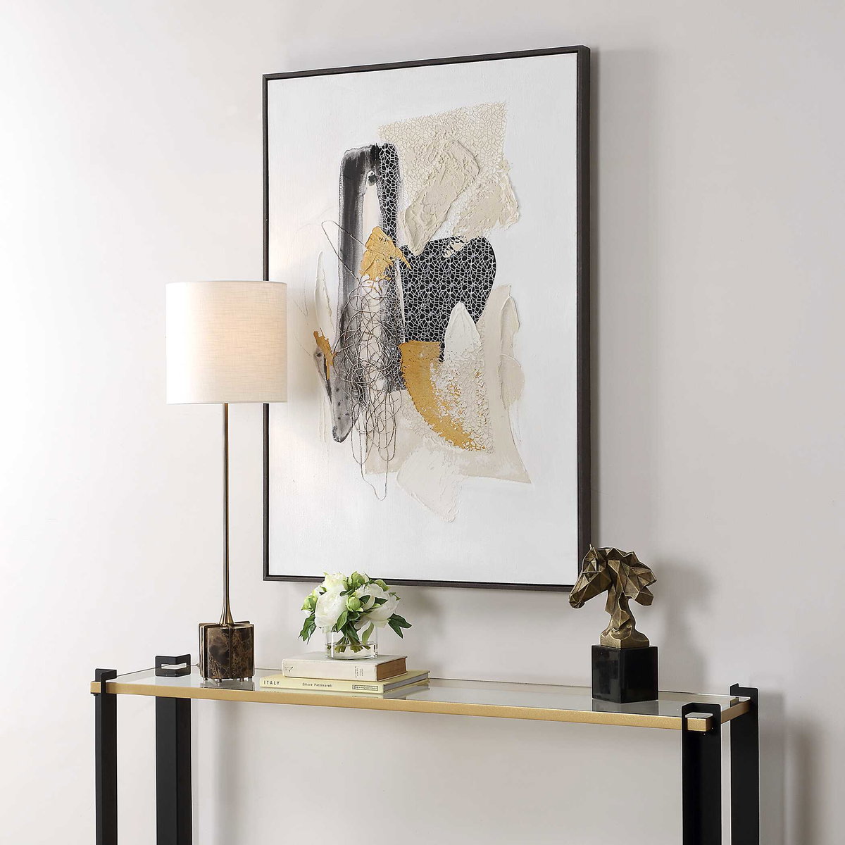 Scatter Abstract Hand Painted Canvas Art, by Uttermost, 32.5" width x 48" height x 2" depth View 4